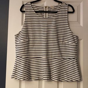 JCREW Peplum Striped Tank